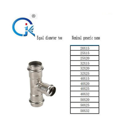 M Tipi / V Tipi Presle Geçmeli Ek Parçaları Parlatma Paslanmaz Çelik Tesisat Ek Parçaları