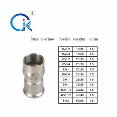 Paslanmaz Çelik Soket Boru Bağlantısı DN54 Yüzey Parlatma