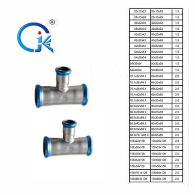 Tee Parlatma Paslanmaz Çelik Ek Parçaların Azaltılması DN15 - DN108 Nikel Beyaz Renk