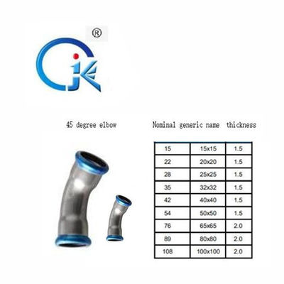 M Tipi V Profil Pres Ek Parçaları Dirsek 45 316L Paslanmaz Çelik 304 Sıhhi Tesisat Ek Parçaları