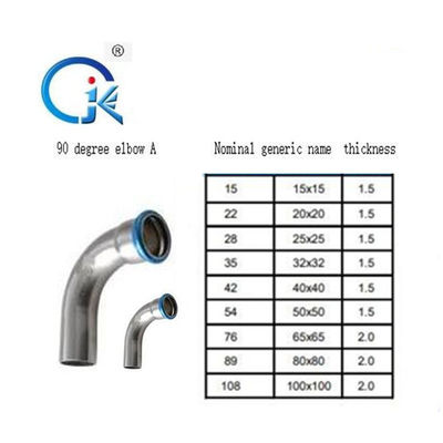 V Profil Karbon Çelik 90 Derece Dirsek DN15-DN89 Boru Pres Ek Parçaları