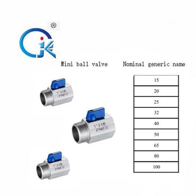 OEM Mini Erkek Dişi Küresel Vana İşleme Isıtma Açılı Vana SS316L