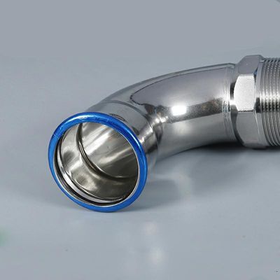 DN20 Sıhhi Tesisat Inox Pres Ek Parçaları / 90 Derece Çelik Boru Dirsek